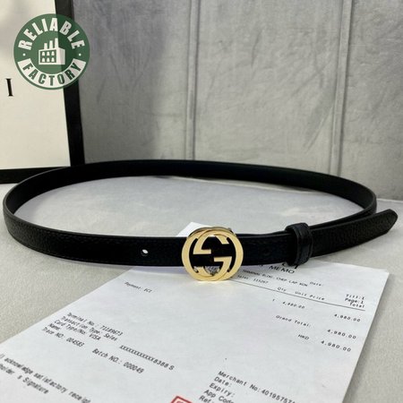 Gucci Thin Black Belt 2.0cm