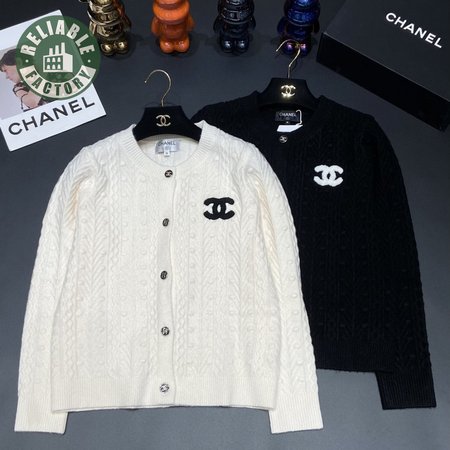 Chanel Round Collar Wool Cardigan Sweater