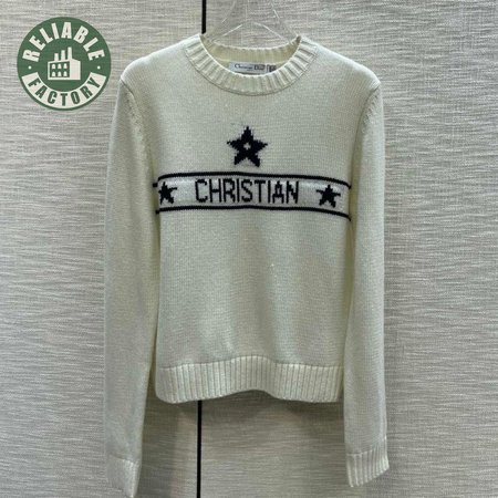 Dior Round Collar Star Cardigan Sweater