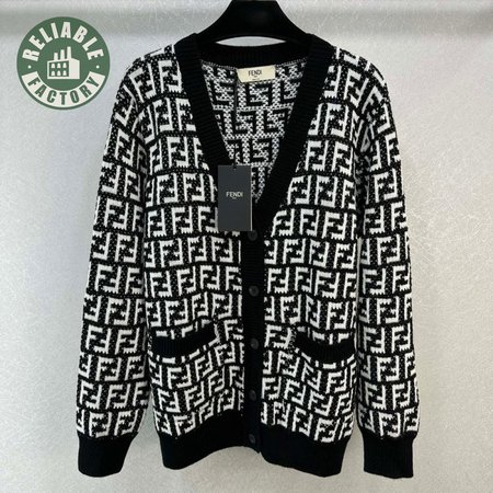 Fendi Knitting Cardigan Sweater Black