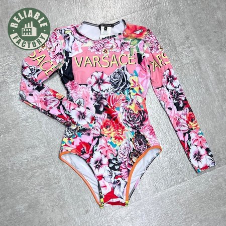 Versace Pink Rose One-Piece Swimsuit