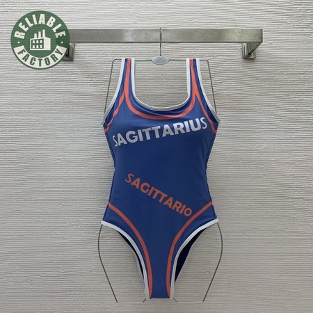 Gucci Blue U-Neck One-Piece Swimsuit