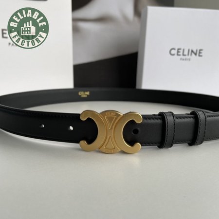 Celine Triomphe Arc De Triomphe Buckle Calfskin Belt 2.5cm