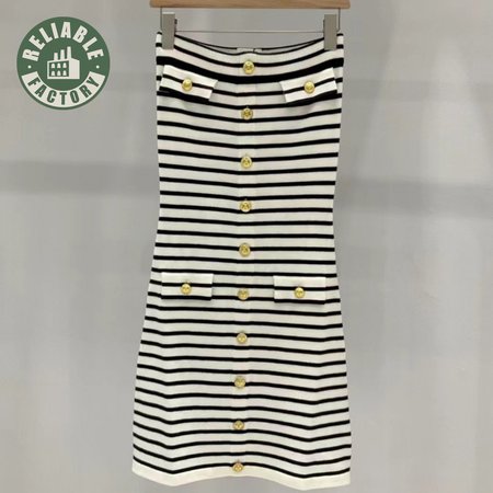 Celine Mariniere Mini Dress In Wool Cream / Black