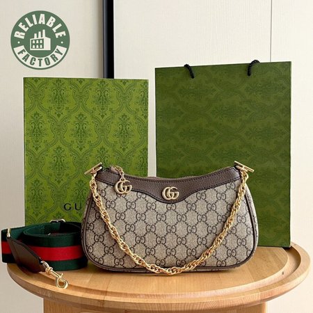 Gucci Ophidia Gg Small Handbag Beige And Ebony Gg Supreme Canvas