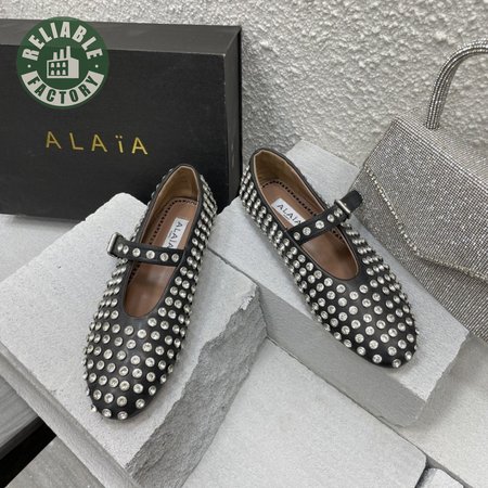 Alaia Ballerinas In Strass Lambskin