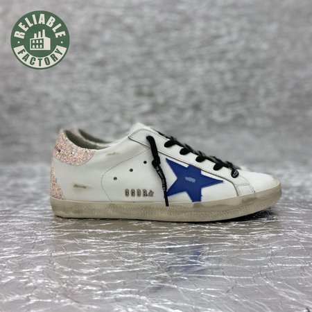 Golden Goose Super-Star White Black Cream Glitter for Women