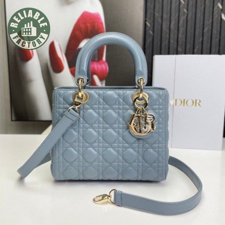 Medium Lady Dior Bag Horizon Blue Cannage Lambskin
