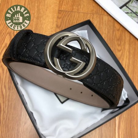 Gucci Interlocking G Belt Signature Guccissima Black
