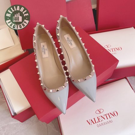 Valentino Garavani Grey & Pink Valentino Garavani Rockstud Heels