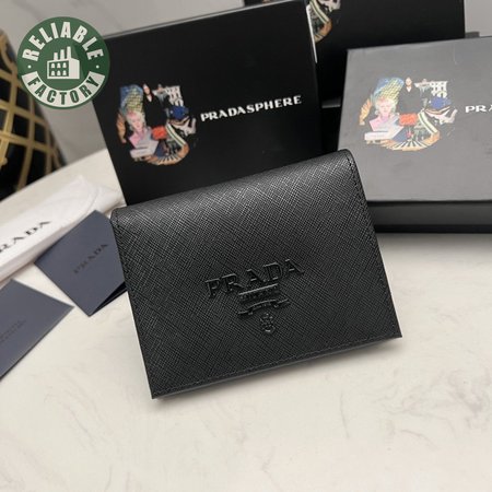 Prada Card Case Saffiano Leather Nero
