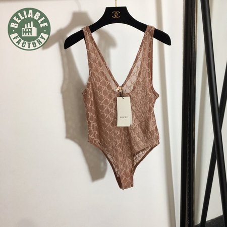 Gucci GG Tulle Jumpsuit Apricot