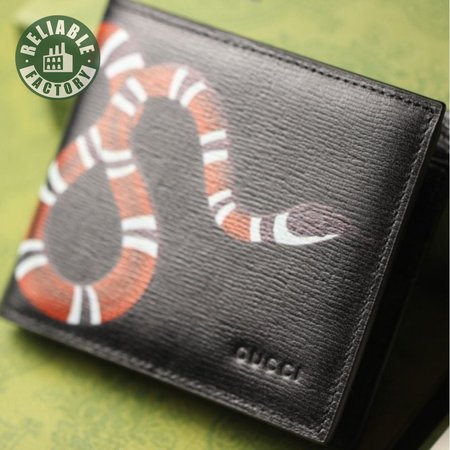 Gucci Kingsnake Print GG Supreme Wallet