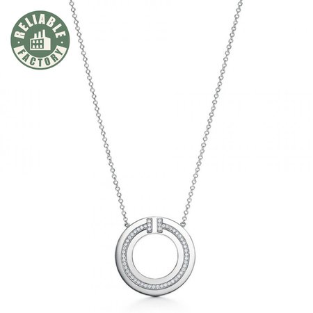 Tiffany T Diamond Circle Pendant in 18k Rose Gold