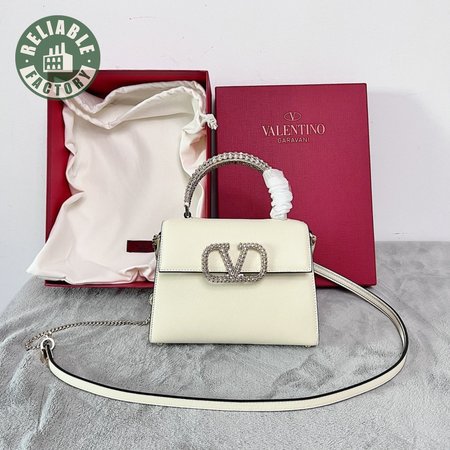 Valentino Garavani Small Vsling Bag In Calfskin With Crystals