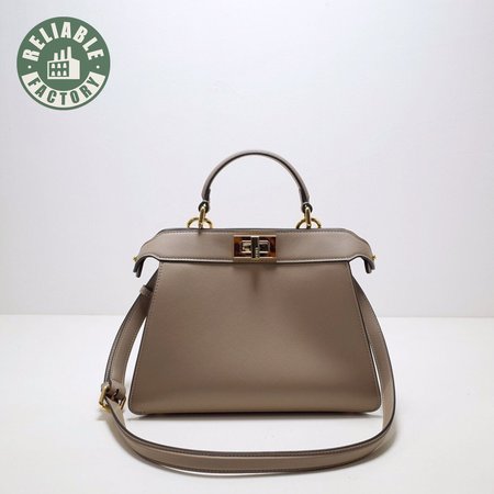 Fendi Peekaboo Iseeu Small Dove Gray Leather Bag