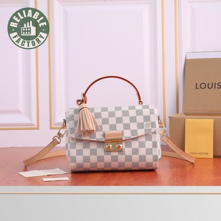 tote croisette damier azur blue/white