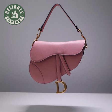 Dior Saddle Bag With Strap Blush Grained Calfskin