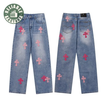 Chrome Hearts Levi's Pink Cross Patch Jeans
