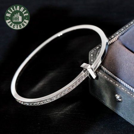 Tiffany T T1 Wide Diamond Hinged Bangle