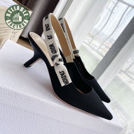 Dior J'adior Slingback Pumps In Black Technical Fabric
