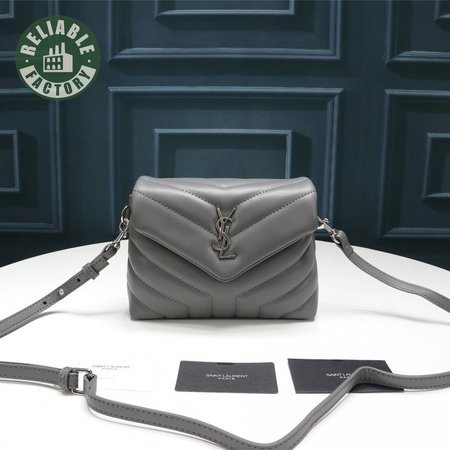 Saint Laurent Calfskin Y Quilted Monogram Toy Loulou Crossbody Bag