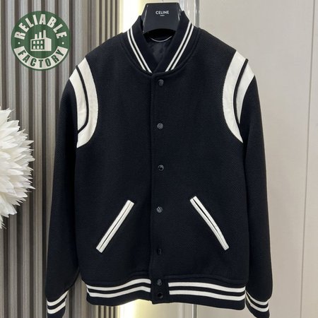 Saint Laurent Teddy Wool-Blend Bomber Jacket