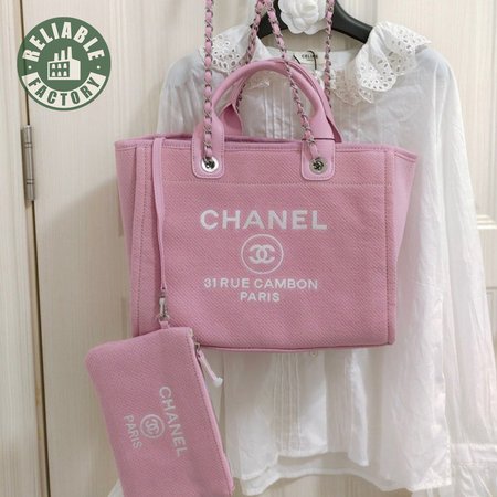 Chanel Deauville Shopping Bag Pink