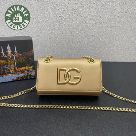 Dolce & Gabbana Calfskin 3.5 Clutch Gold