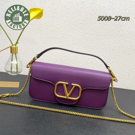 Valentino Loco Calfskin Shoulder Bag Prune WB0K30ZXL_ZA2