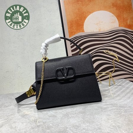 Valentino Small Vsling Grainy Calfskin Handbag Black WB0F53KGW_R82