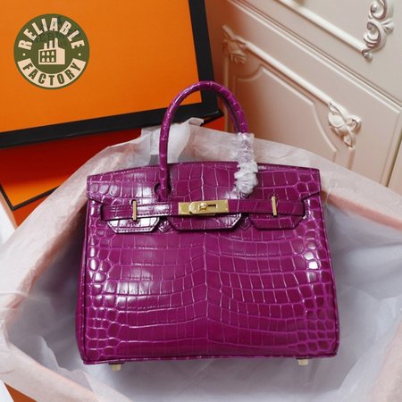Hermes Birkin 35 Violet Porosus Birkin Bag