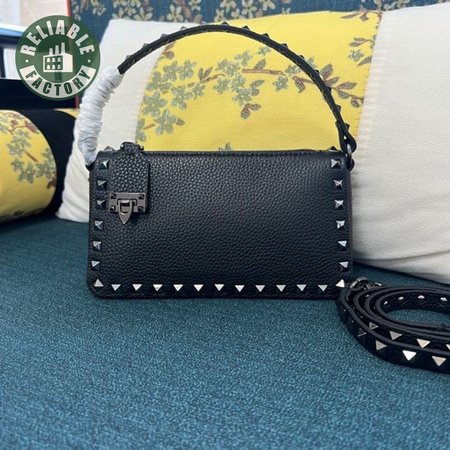 Valentino Garavani Small Rockstud Grainy Calfskin Crossbody Bag