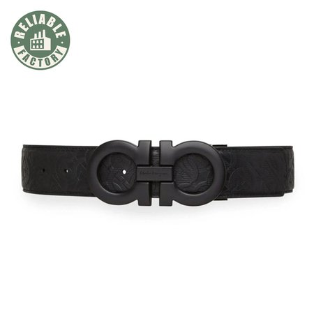 Ferragamo Men's Gancini Logo Leather Belt