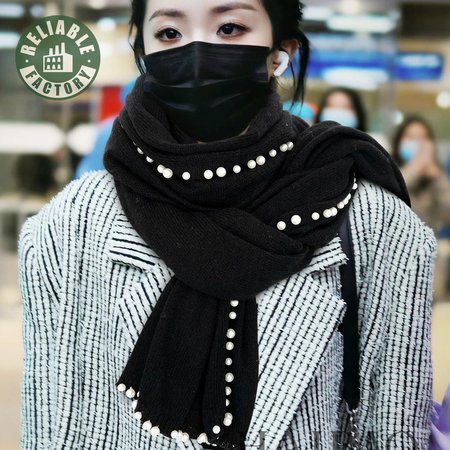 Chanel Pearl Knitted Shawl Scarf