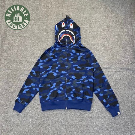 BAPE 1st Camo Jersey Shark Full Zip Hoodie S-2XL