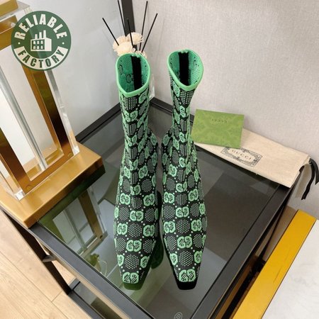 Gucci GG Knit Ankle Boots Black And Fluoresce 35-39