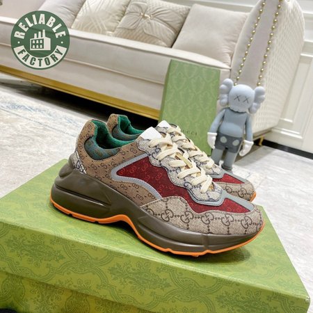 Gucci GG Rhyton Sneaker Brick Red Original GG Canvas 35-45