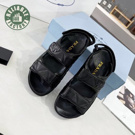 Prada Padded Nappa Leather Sandals Black 35-40