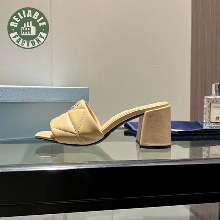 Prada Quilted Nappa Leather Heeled Sandals 35-42